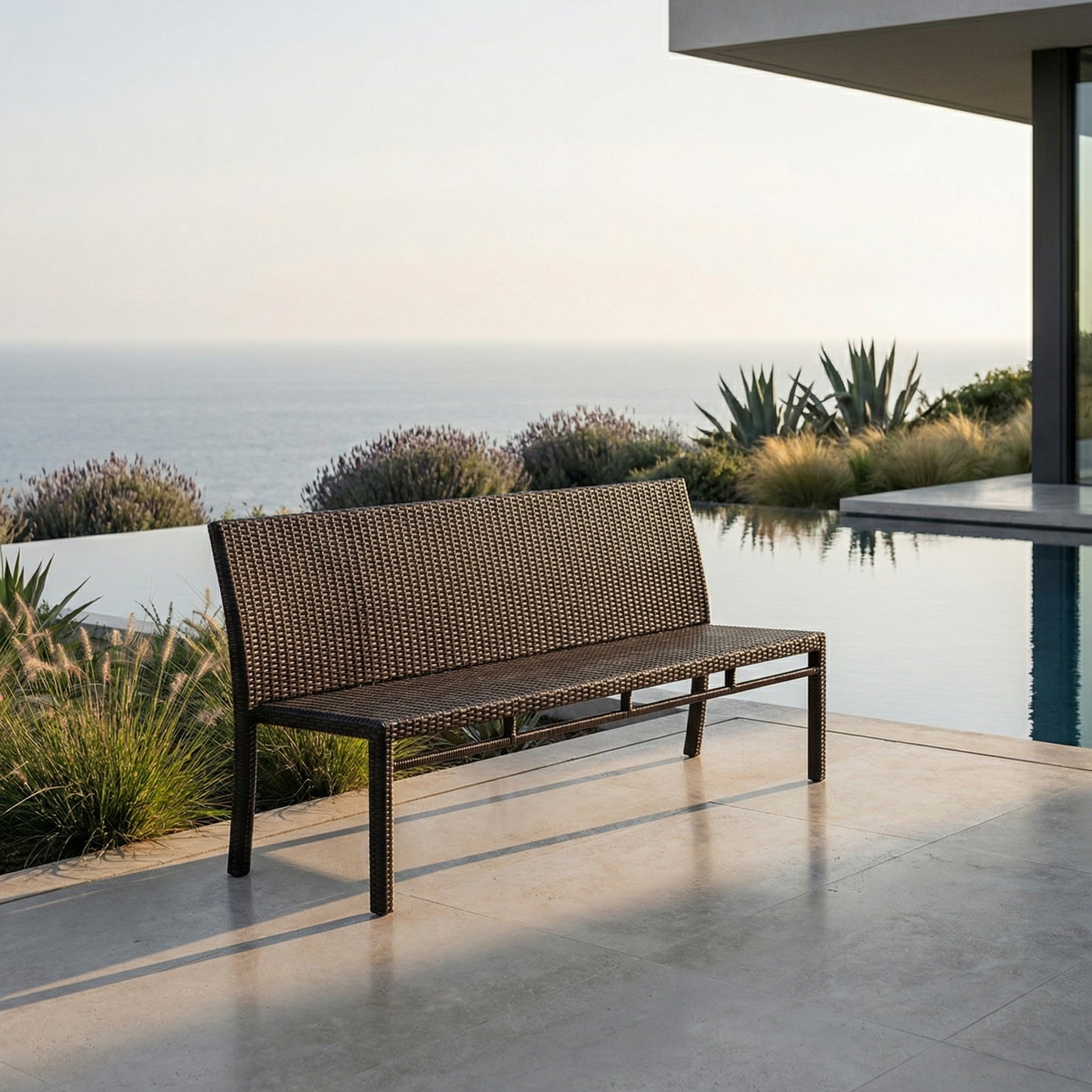 Gartenbank Salsa Aluminium/Polyrattan java braun