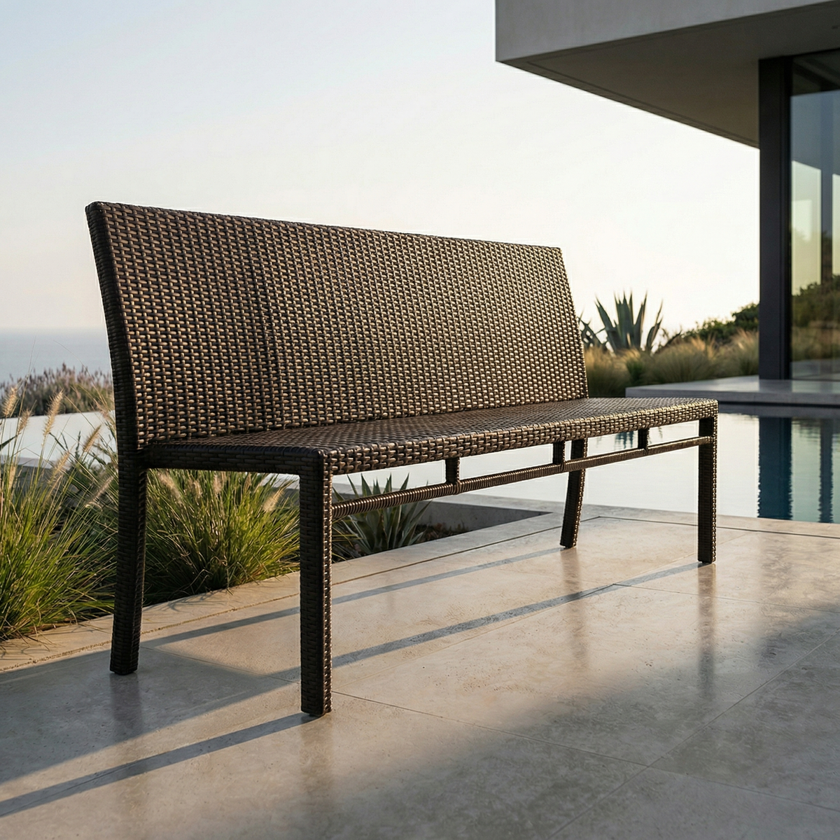 Gartenbank Salsa Aluminium/Polyrattan java braun – Matahari