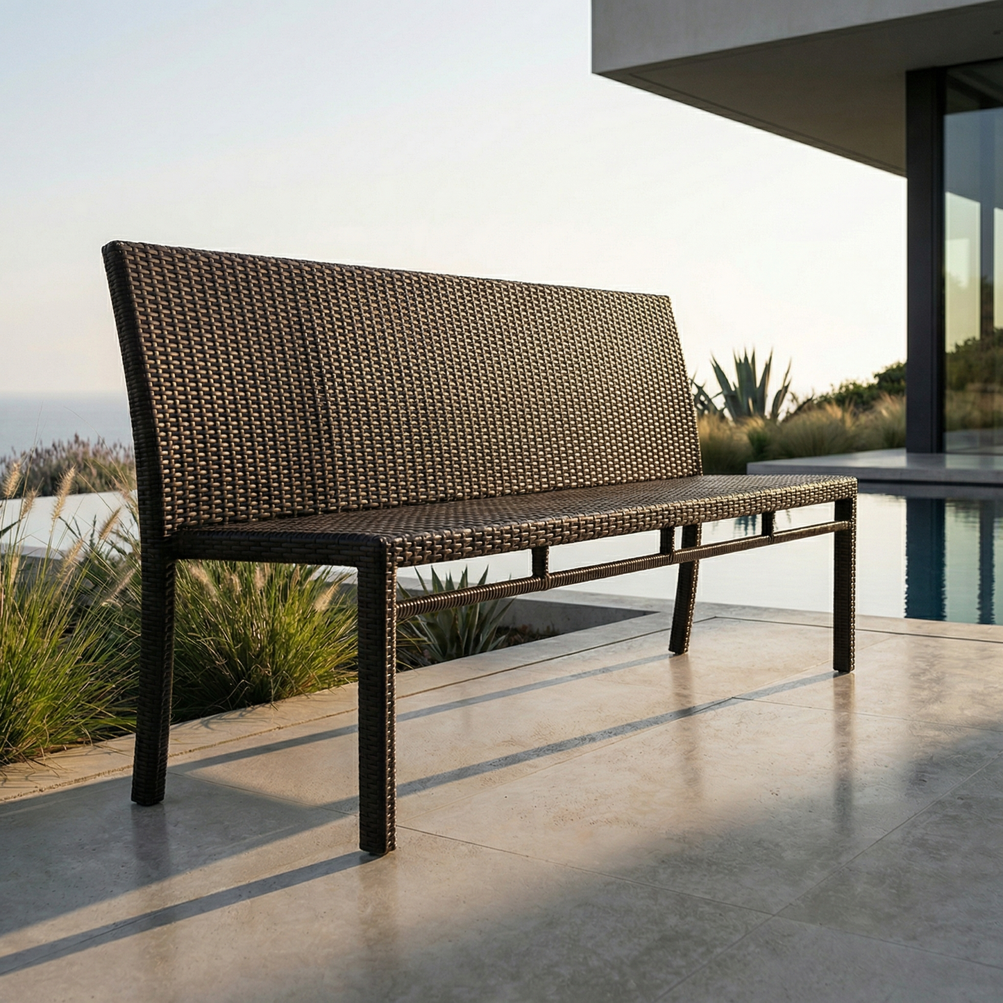 Gartenbank Salsa Aluminium/Polyrattan java braun