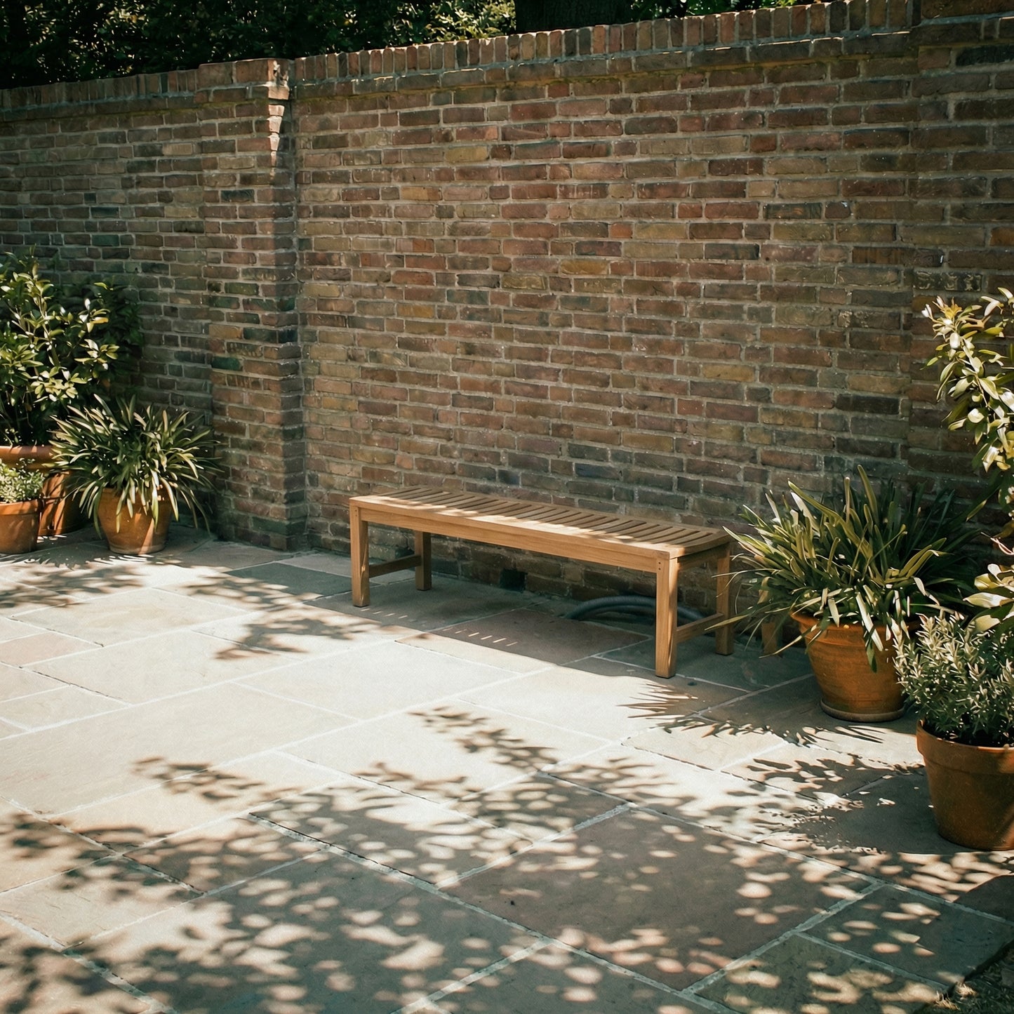 Gartenbank Artemis lehnenlos Teakholz in verschiedenen Größen