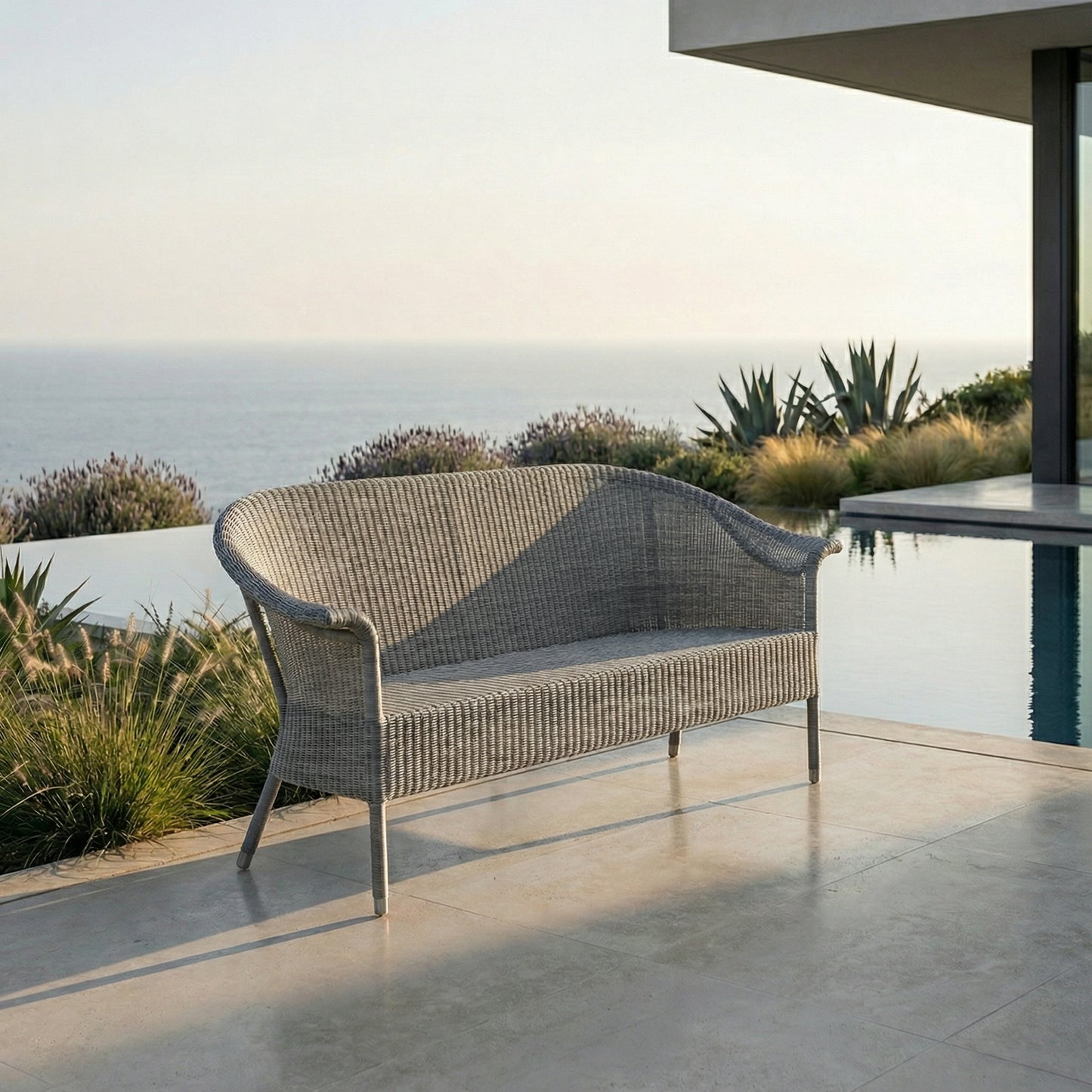 Geflechtbank Acapulco 2-Sitzer Aluminium/Polyrattan