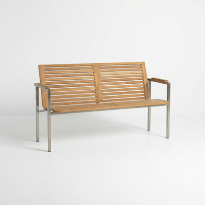 Stapelbank Centauri 150 cm Teakholz/Edelstahl