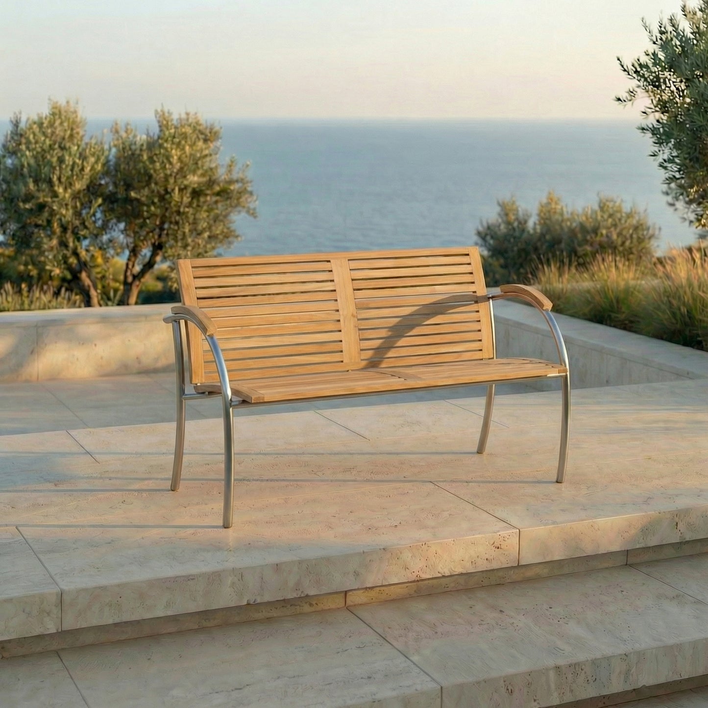 Gartenbank Ariane 3-Sitzer Teakholz/Edelstahl