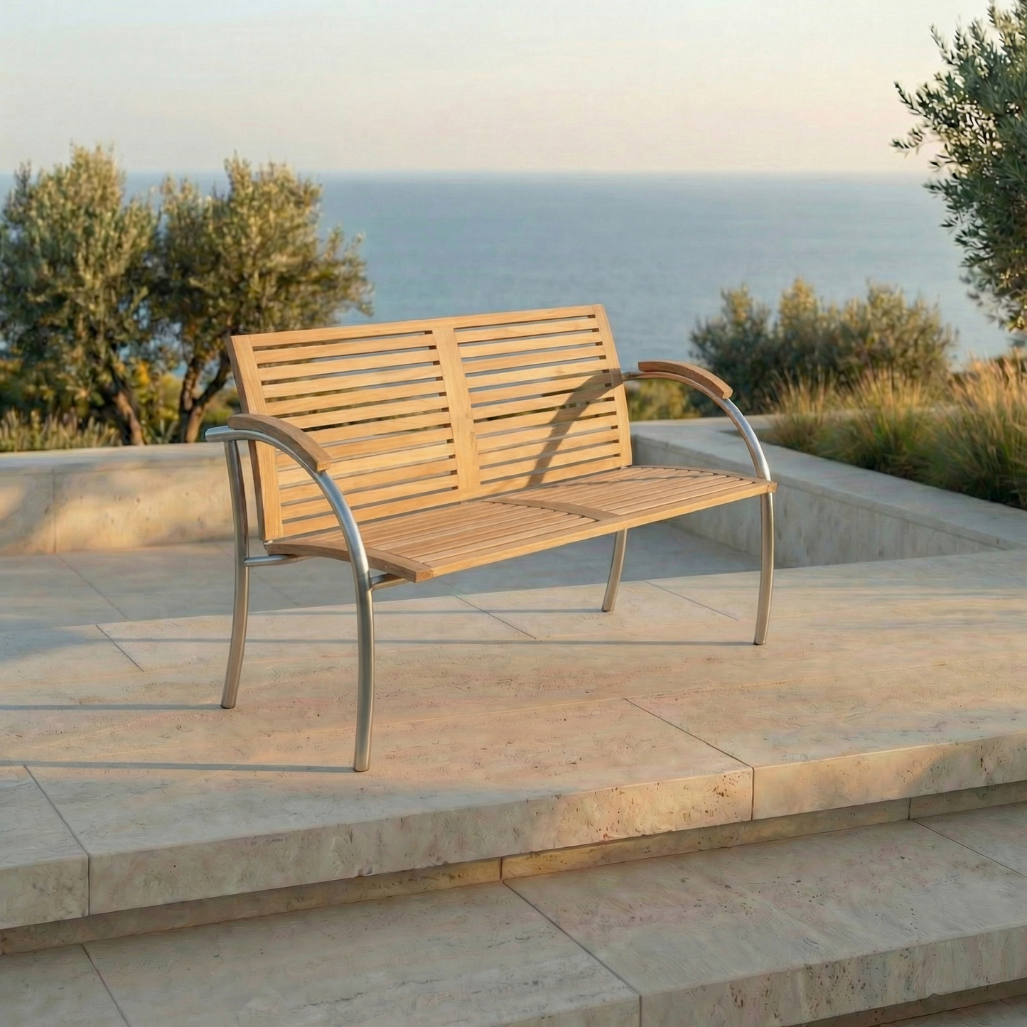 Gartenbank Ariane 3-Sitzer Teakholz/Edelstahl