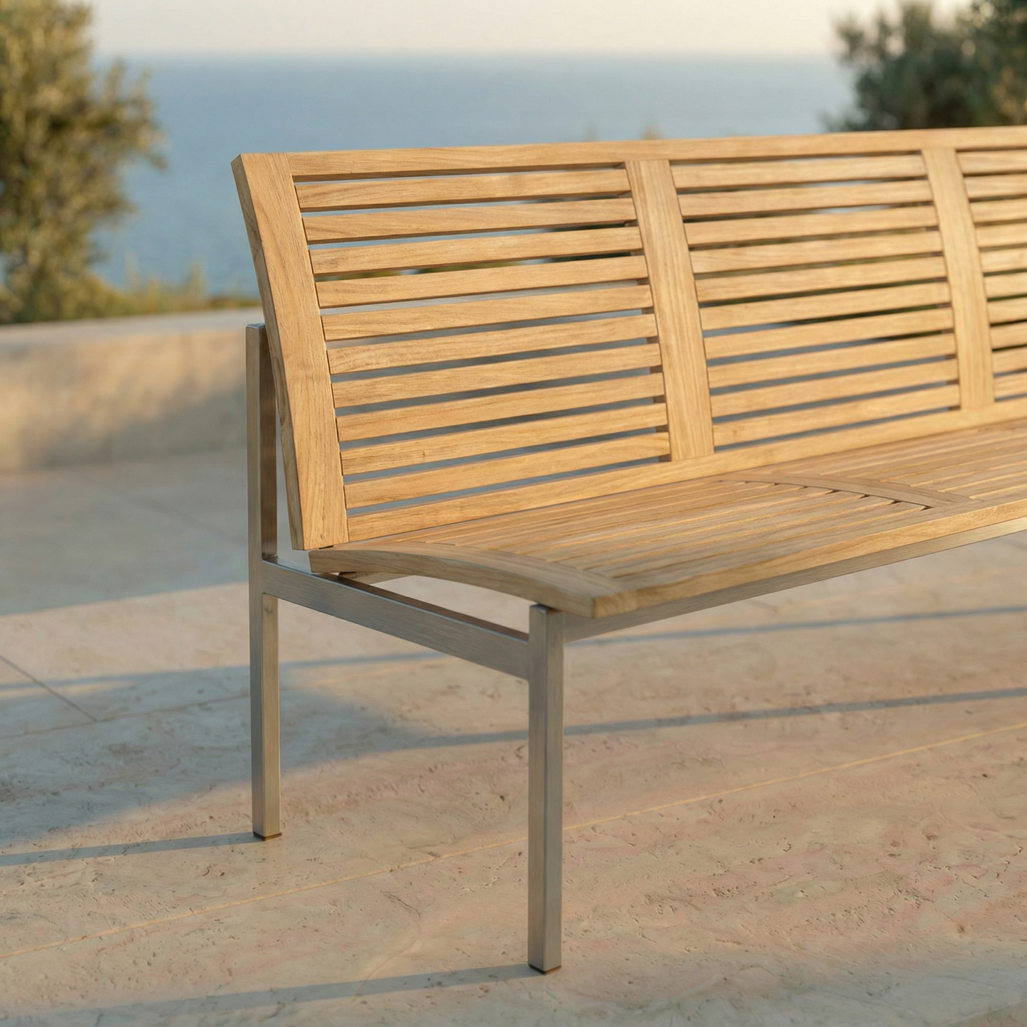 Bank Centauri Teakholz/Edelstahl