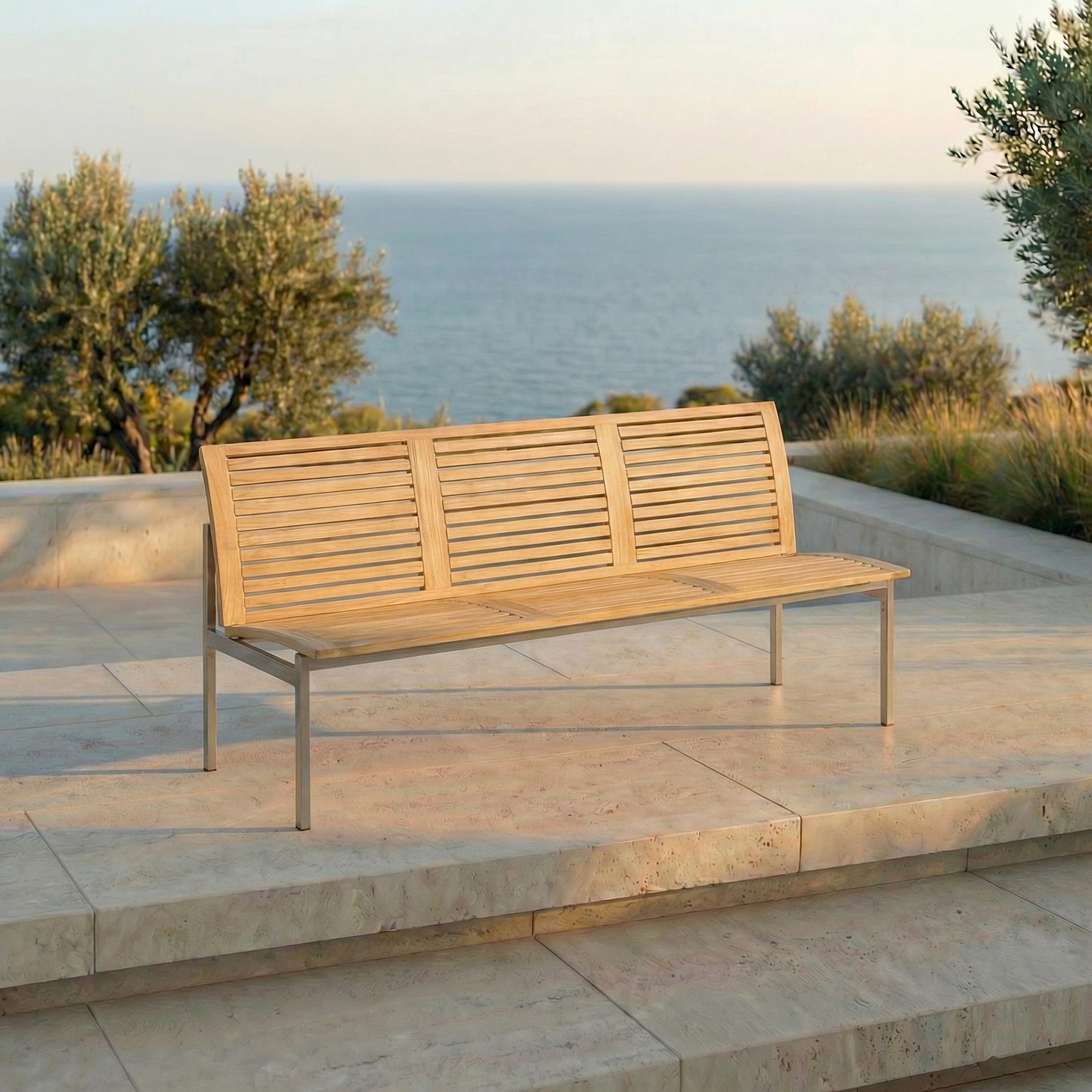 Bank Centauri Teakholz/Edelstahl