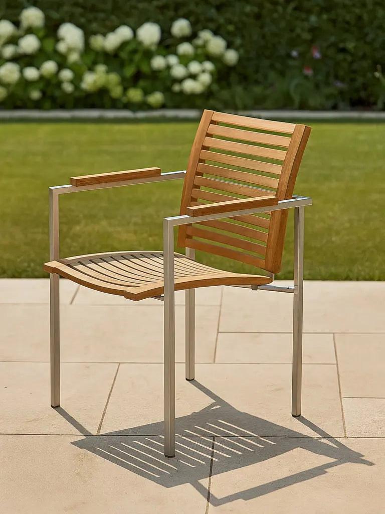 Stapelsessel Centauri Teakholz/Edelstahl