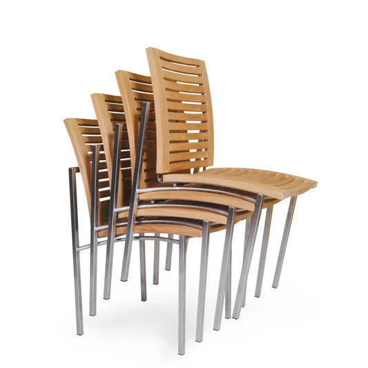 Stapelstuhl Centauri Teakholz/Edelstahl